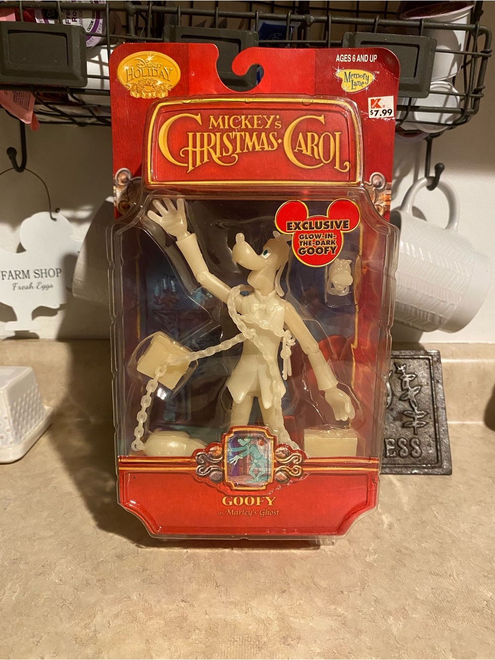 VTG 03 Disney Mickey’s Christmas Carol Goofy Marley’s Ghost Glow in Dark Figure